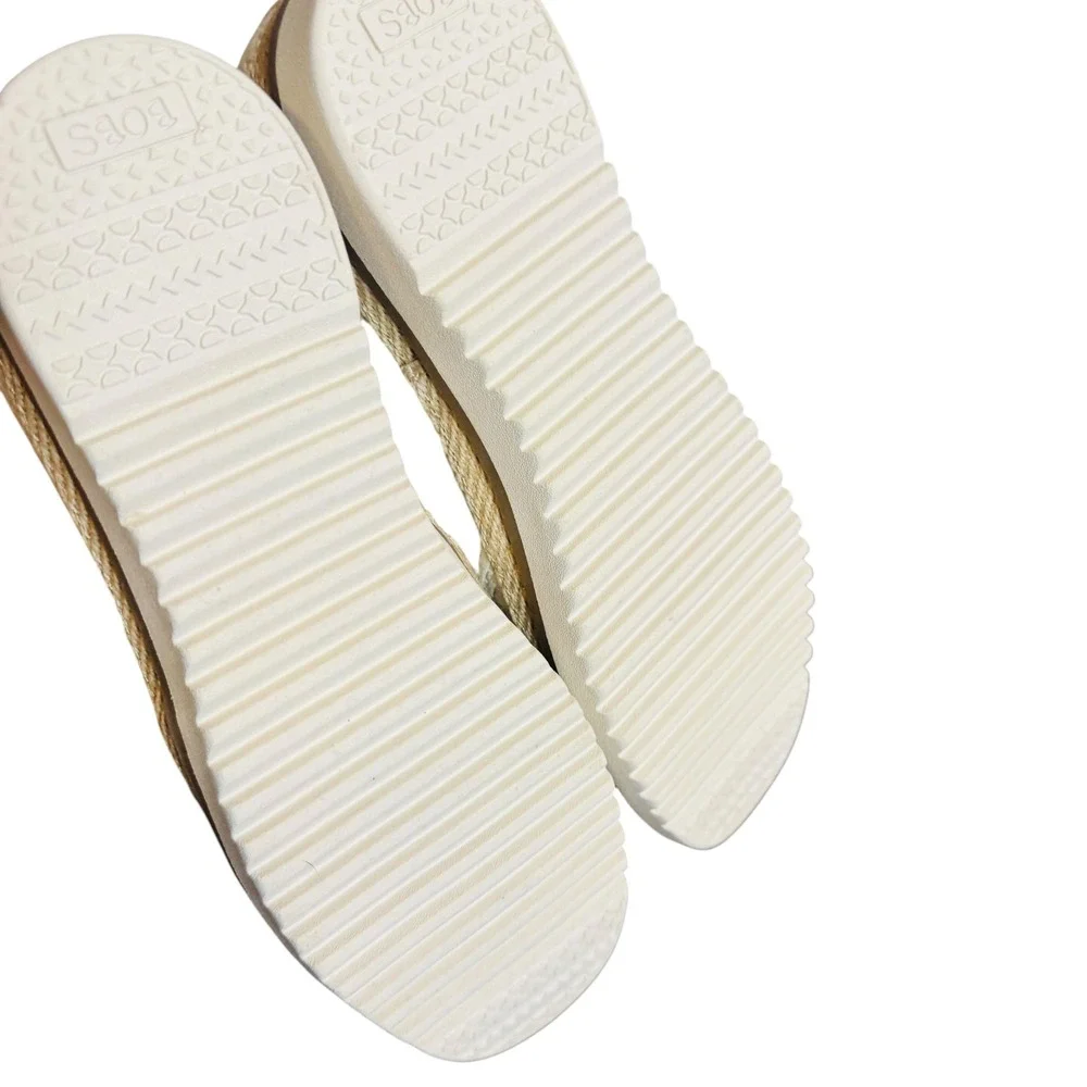 BOBS Skechers Flexpadrille Too Ritz Crochet Lace Espadrille Loafers Natural 8.5